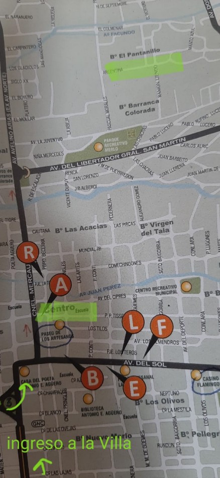 LOTE EN MERLO, SAN LUIS, A 20 CUADRAS DEL CENTRO